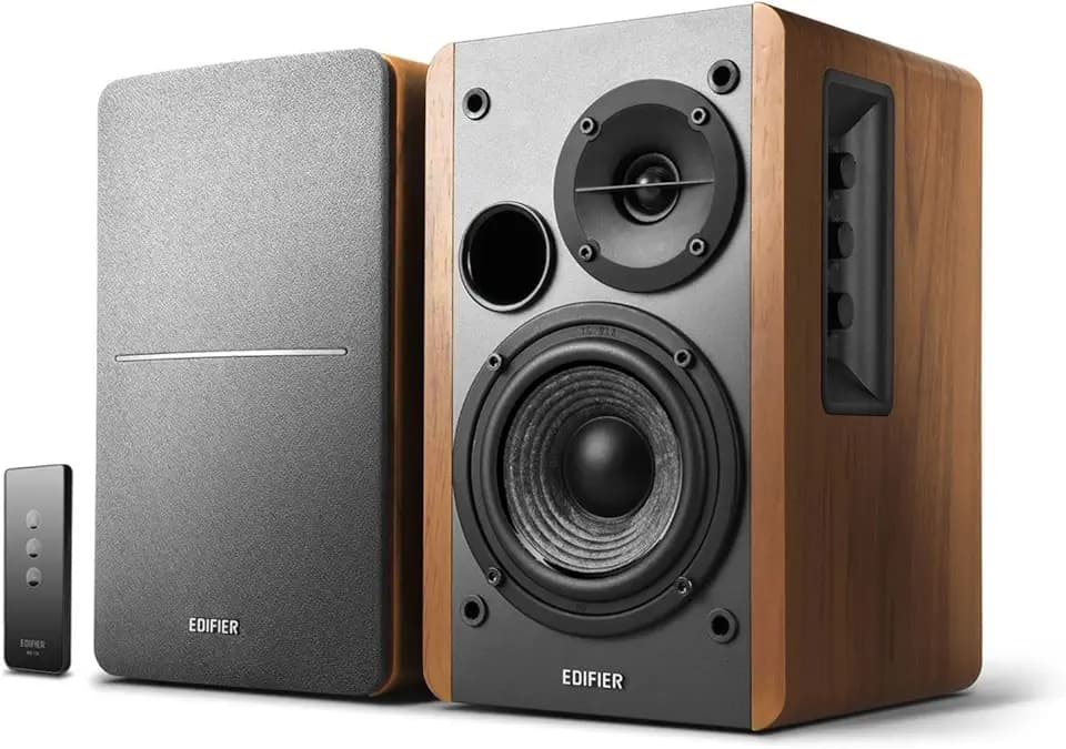 Edifier R1280T Aktive Regallautsprecher Paar - 2.0 aktiv Lautsprechersystem für PC -Studio Monitore Lautsprecher - 42 Watt RMS - Braun