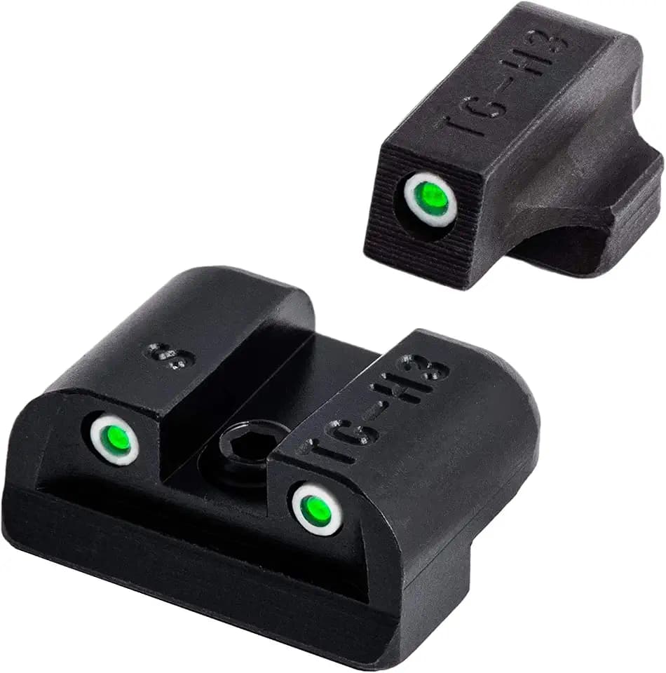 TRUGLO Tritium Handgun Sight High-Visible Front & Rear Night Sights with White Dots & Tritium Glowing Green Dots, Compatible with Sig Sauer Handguns