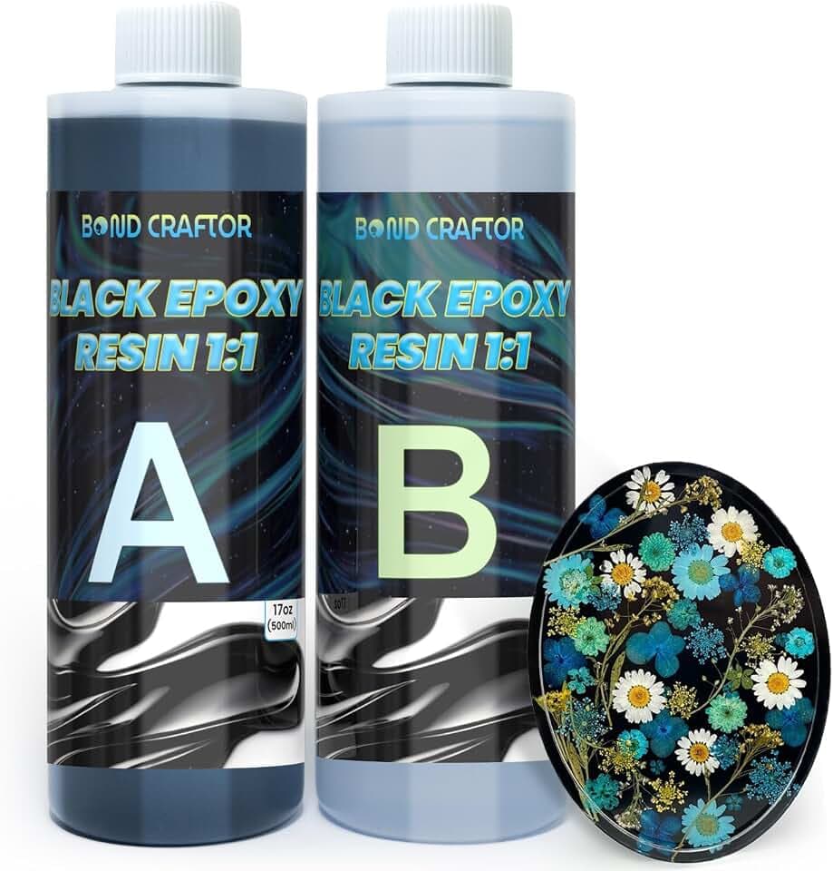 Bond Craftor Black Epoxy Resin Kit - 1:1 Pure Black 34oz Set