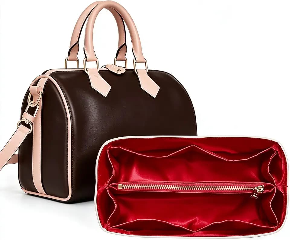 Doxo DupontPaper Purse Organizer Insert for LV Speedy 30, White Red