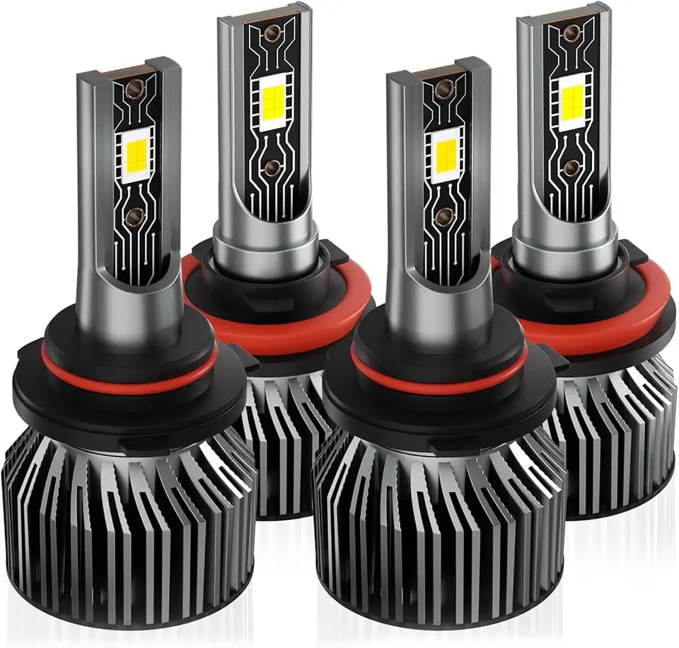 Fits for 2009-2025 Dodge RAM 1500 2500 3500 6500K White Hi/Lo Beam, 4-Pack