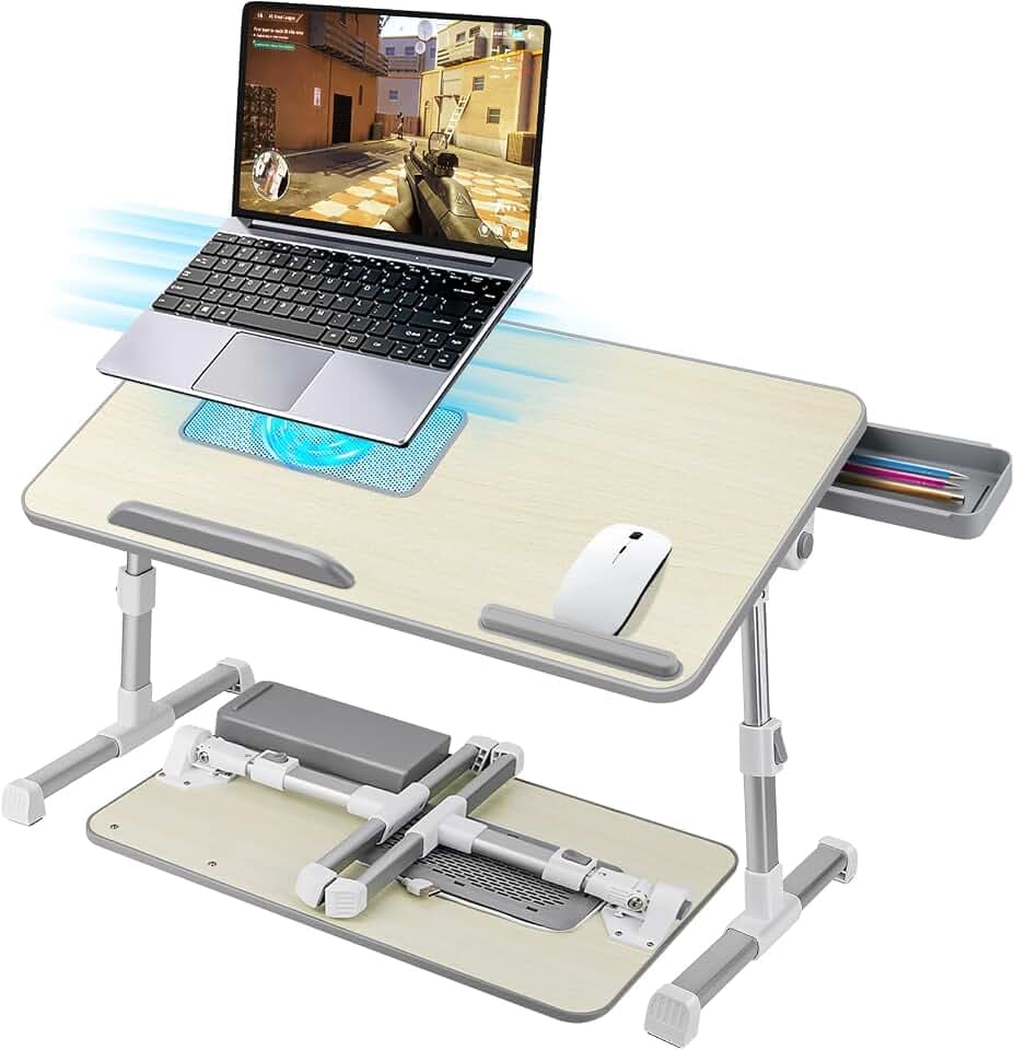 Laptoptisch fürs Bett mit Laptop Kühler und Schublade