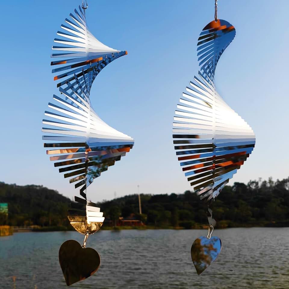 2pcs 15.8"x 5.9" Bird Deterren for Outside Patio Garden Porch Pool Window,Mirror High Reflective Bird Scare Devices Wind Spinners Outdoor Decor, to Keep Woodpecker Away from House