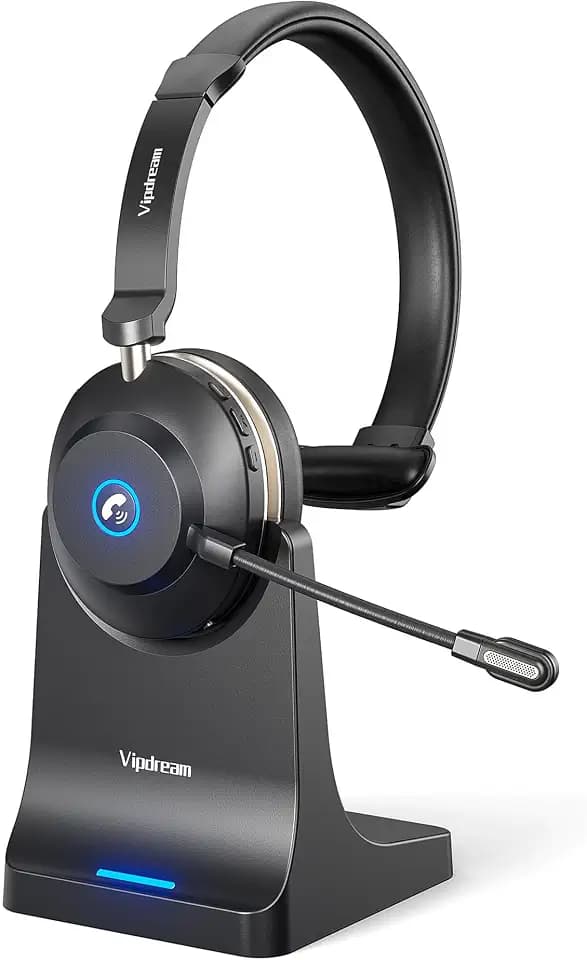 Wireless Headset with Microphone for Work, Bluetooth 5.3 Headset for PC