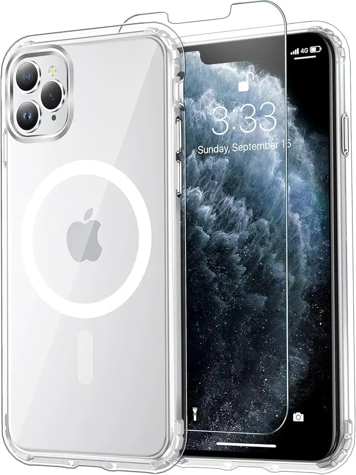Temdan for iPhone 11 Pro Max Case with Screen Protector Clear