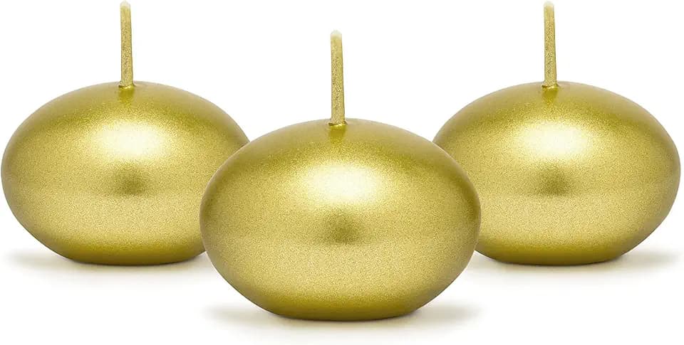 PartyDeco schwimmende Scheibe Satz schwimmenden Kerzen Gold für Vase Aquarium Teich Tischdekorationen für Hochzeiten Kommunion Geburtstag Teelichter Wärmer