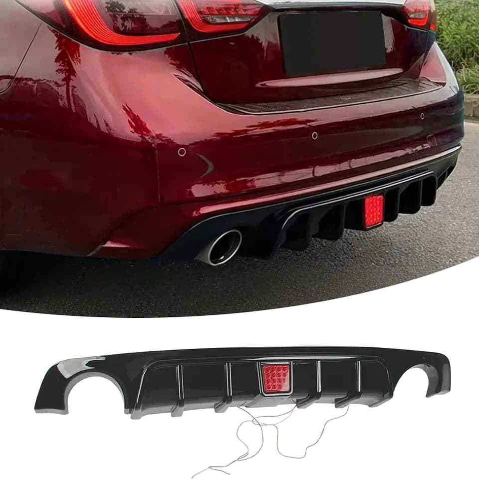 Rear Diffuser W/LED Light for Infiniti Q50 2018-2024 Accessories