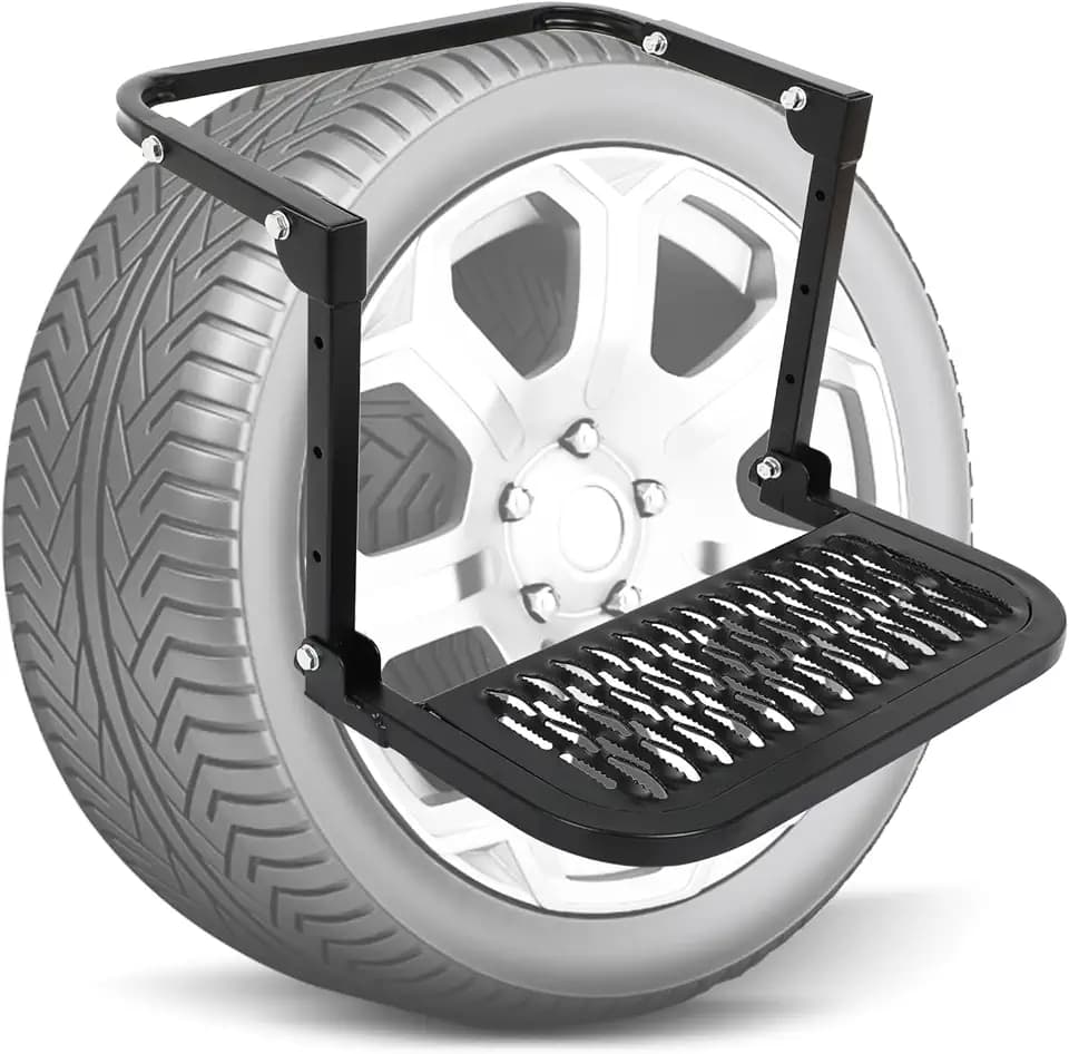 SCITOO Adjustable Folding Tire Step with Non-Slip Shark Jaw Design - Fits 9"-13" Tires, Supports 330 lbs