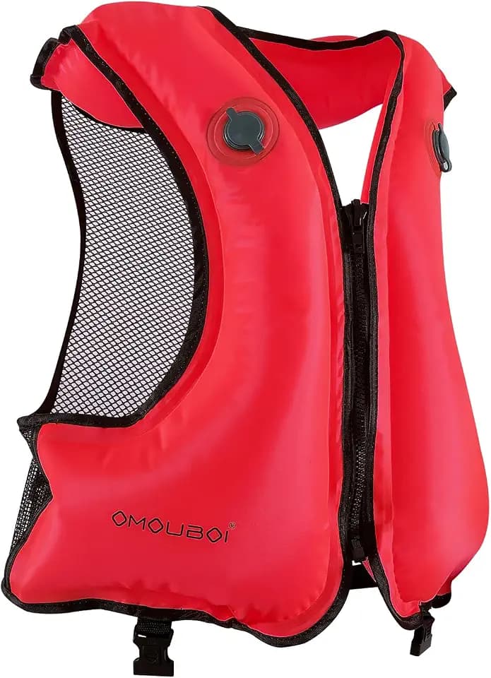 Zweikammer-Schwimmweste Verstellbare Schwimmhilfe für Erwachsene mit auffälligem Design geeignet zum Schwimmen Angeln und für andere Wasseraktivitäten