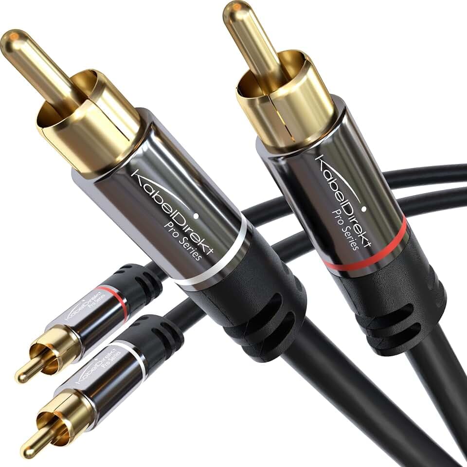 KabelDirekt – Cinch-Stereo-Kabel – 2x1m – 2×2 – für Subwoofer