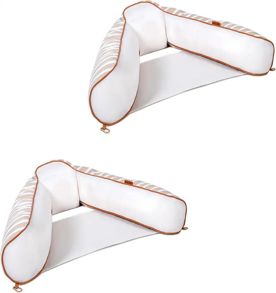 Big Joe Lux Bali Sling Pool Float, Sand Stripe Sunbrella Fabric, 2 Pack
