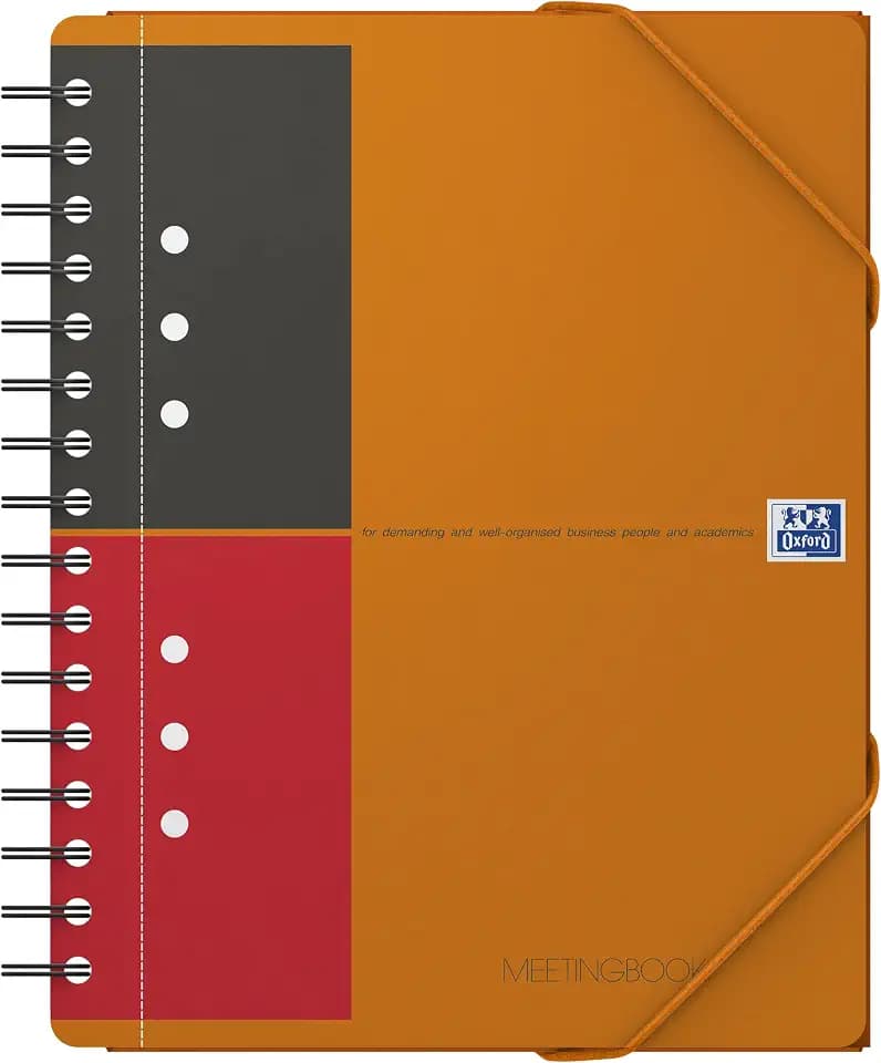 Oxford Meetingbook International A5, liniert, 160 Seiten, mit Gummizugmappe und 3 Einschlagklappen