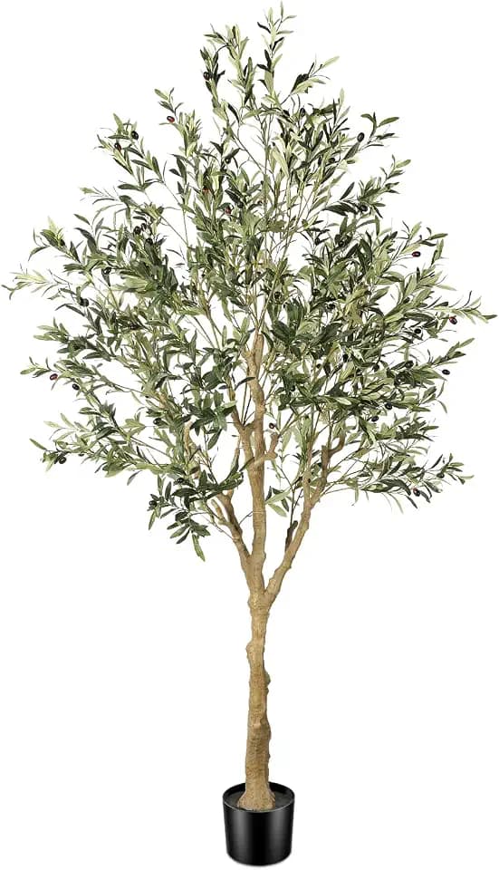FEELEAD Olive Trees Artificial Indoor 7ft with Realistic Branches & Leaves