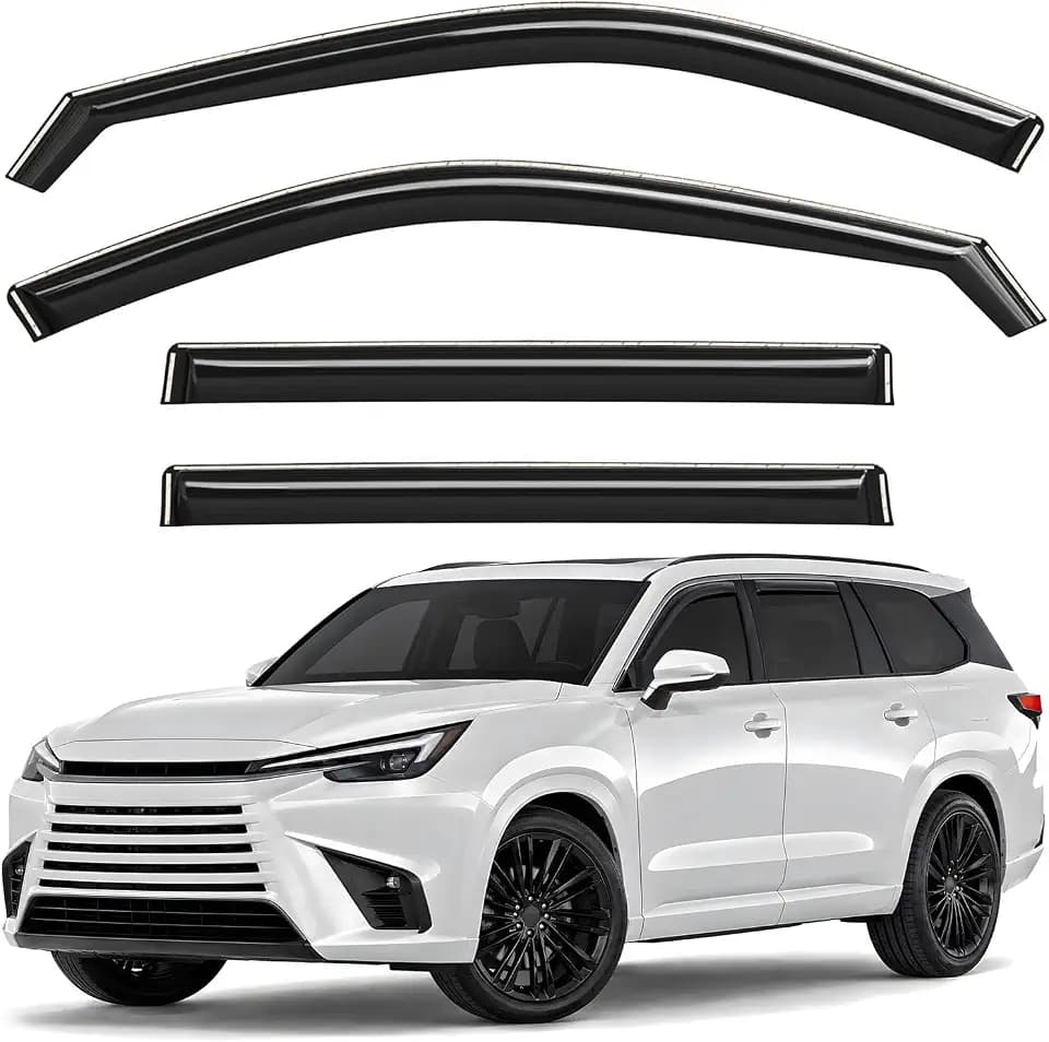 Window Deflectors Smoke Tinted in-Channel Side Window Vent Visor Deflectors Rain Guards Compatible with TX 2024-2026 - 4pcs. GW0758