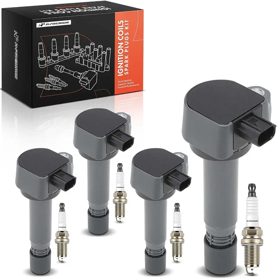 A-Premium Set of 4 Ignition Coil Pack and Iridium Spark Plugs