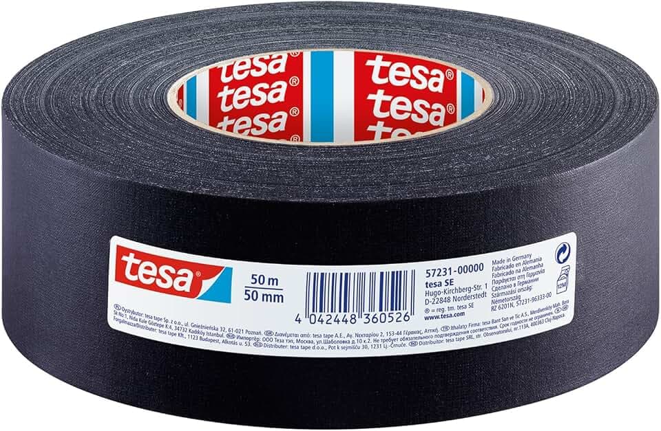 tesa extra Power Perfect Gewebeband - Schwarz - 50 m x 50 mm