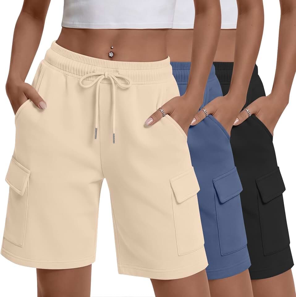 Oakgarden 3 Pack Women's Cargo Bermuda Shorts