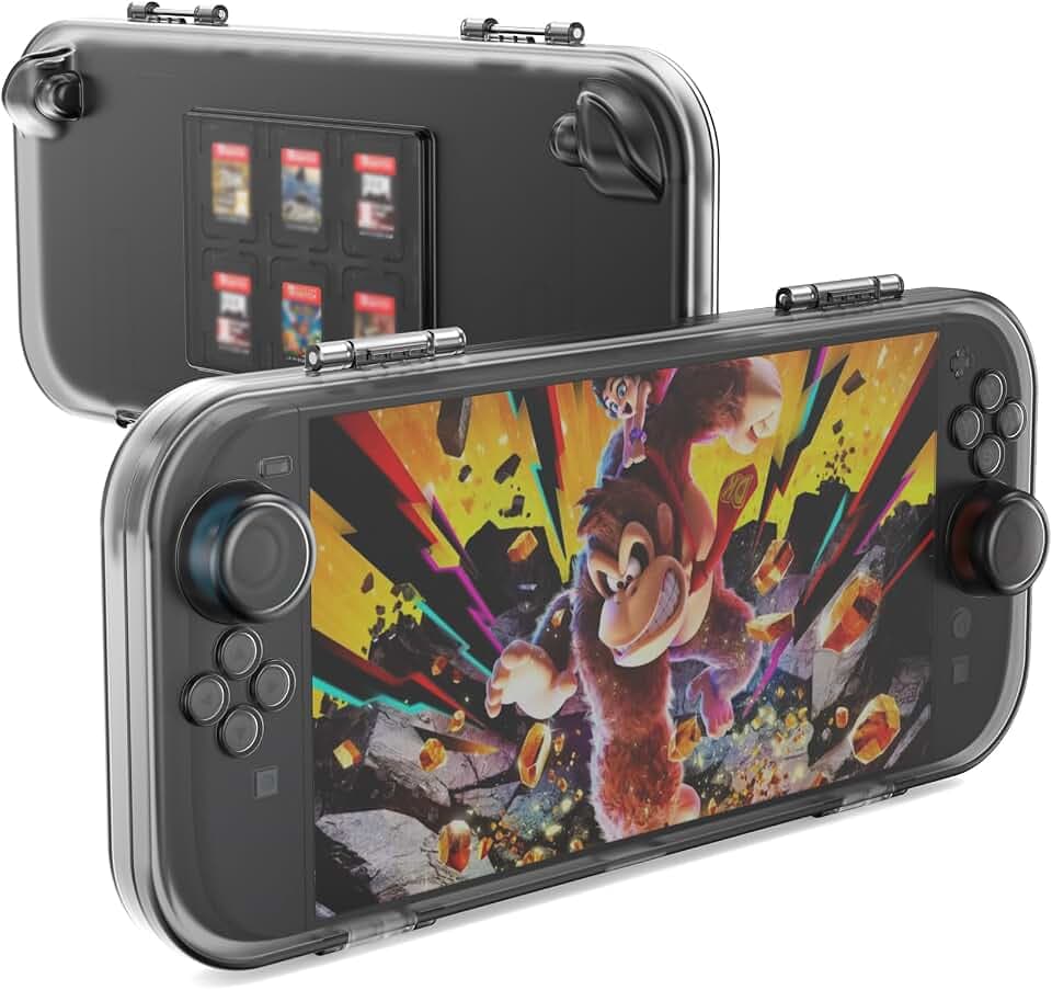 LVFAN Tragetasche für Nintendo Switch 2, Tragbare Reiseschutzhülle mit 6 Spielkartenfächern, strapazierfähigem PC-Material, ultradünner Schnappverschluss, Reise-Hartschale für die Switch 2-Konsole