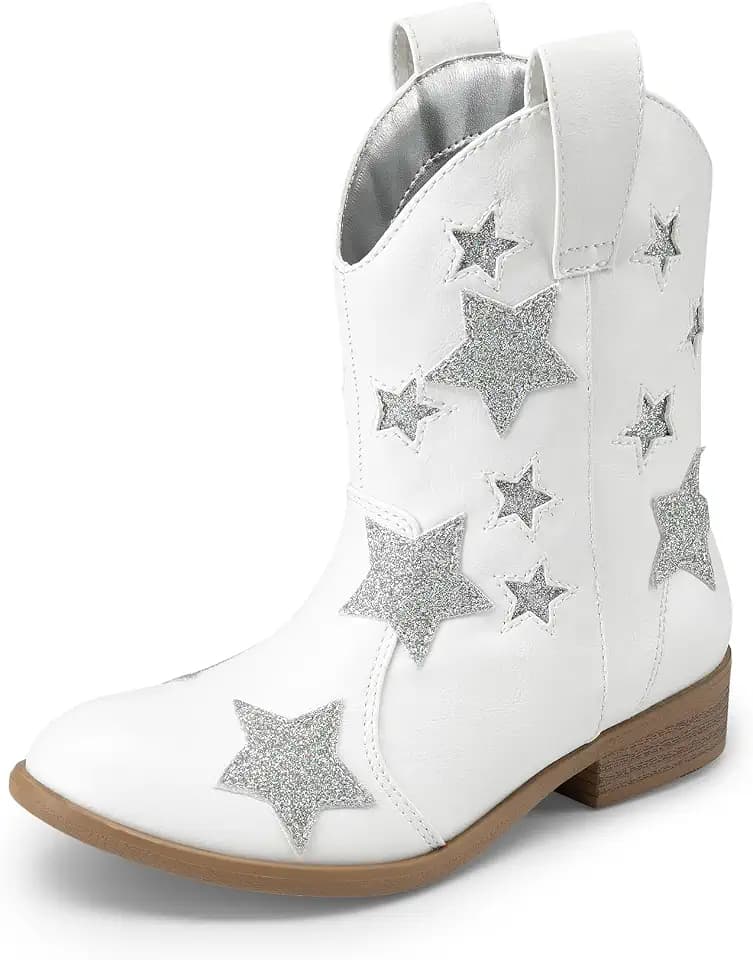 DREAM PAIRS Girls Cowboy Cowgirl Western Boots
