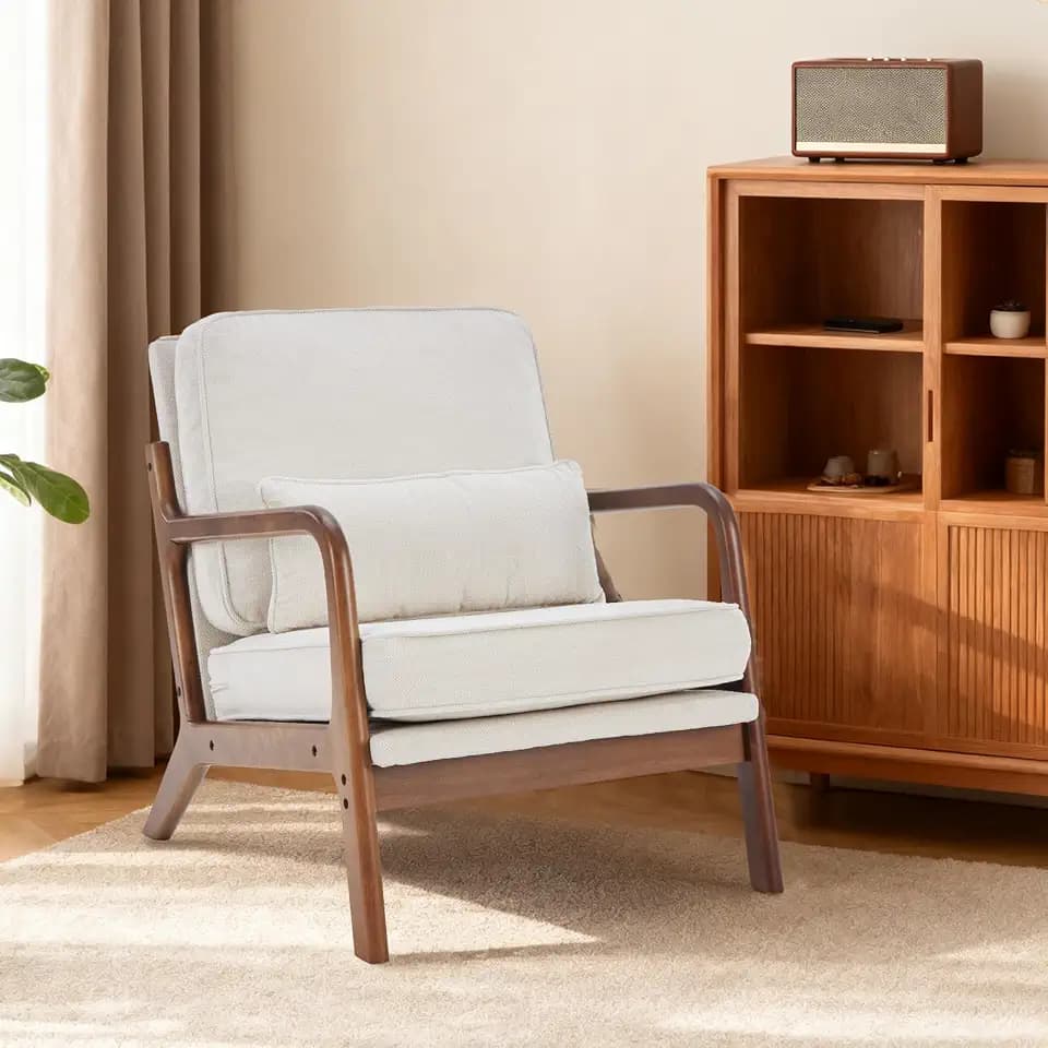 DUMOS Mid Century Modern Accent Chair, 16'' Seat Height Cozy Lounge Chair