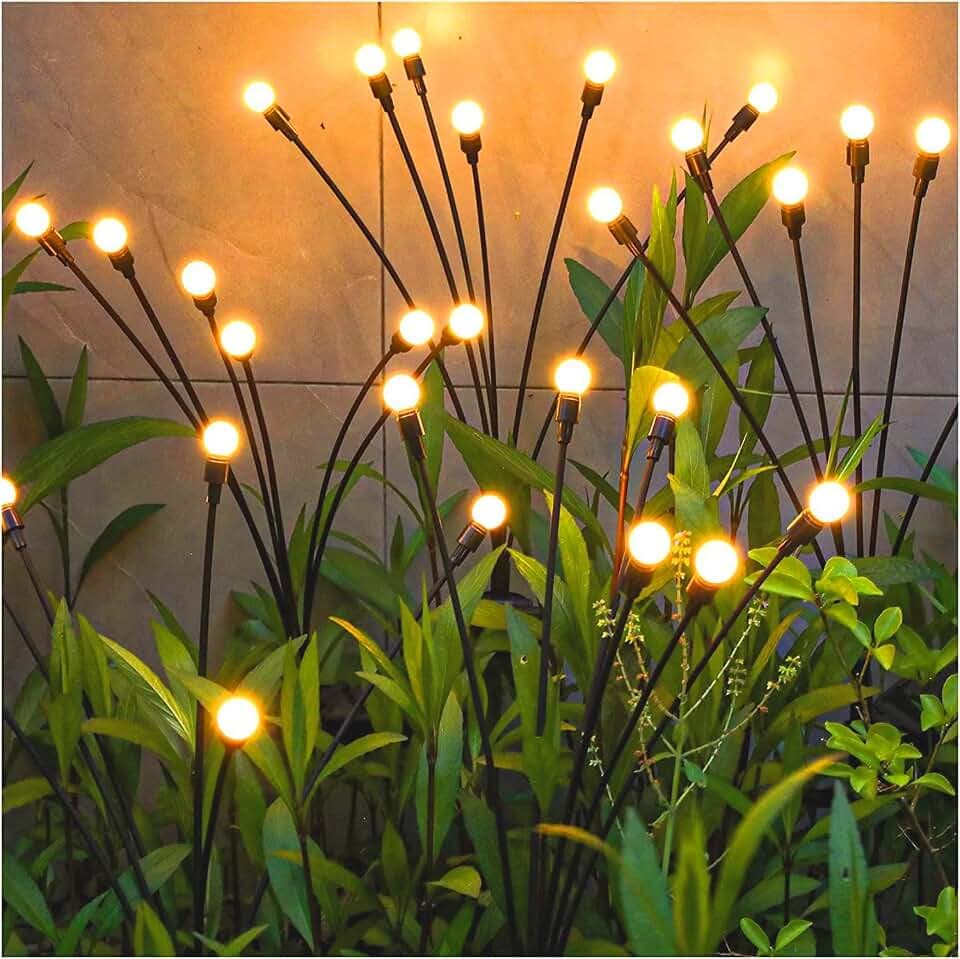 TONULAX Solar Garden Lights - Upgraded Solar Swaying Light, Sway by Wind, Outdoor Lights, Yard Patio Pathway Decoration, High Flexibility Iron Wire & Heavy Bulb Base, Warm White(10 Pack)
