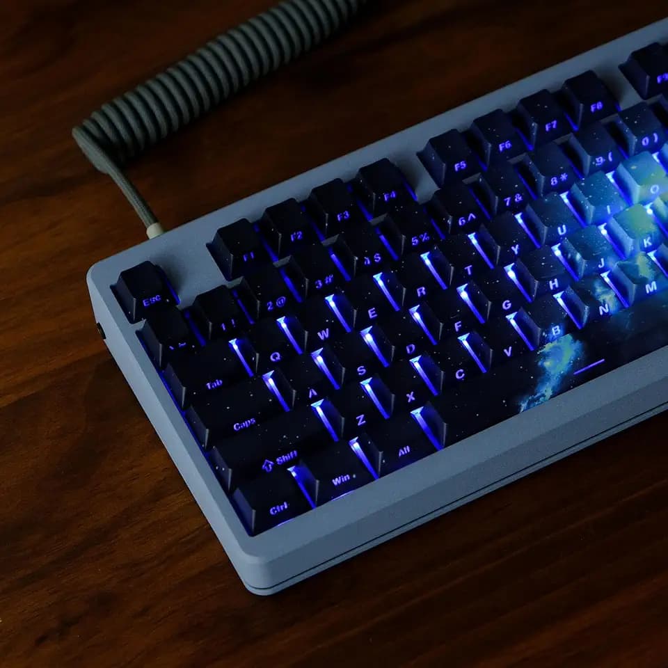 Dark Blue and Black Cherry Profile Keycap Set - Durable PBT Keycap