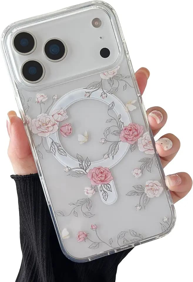 ZTOFERA for iPhone 18 Pro Max/17 Pro Max Case Fit for MagSafe - Pink Rose
