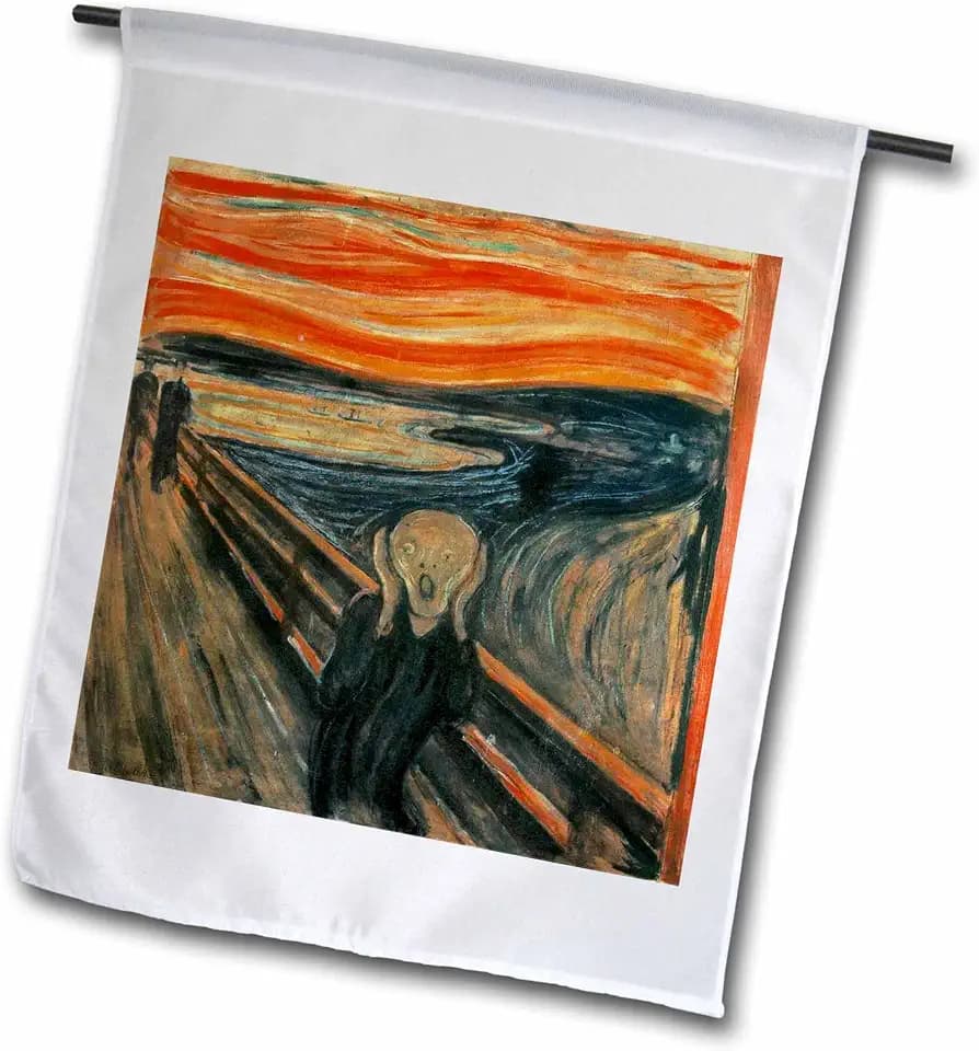 3dRose fl_60716_1 The Scream Painting by Edward Munch Garden Flag, 12 by 18-Inch