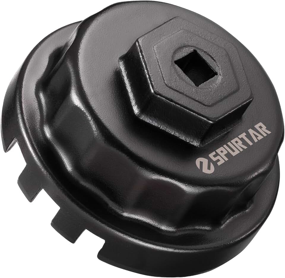 Spurtar Oil Filter Wrench for Toyota Oil Filter Removal Tool 64mm 4 Slots