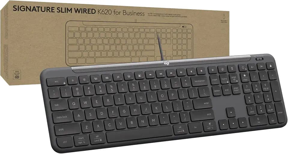Logitech Signature Slim Wired K620 for Business Full-Size Keyboard-Graphite