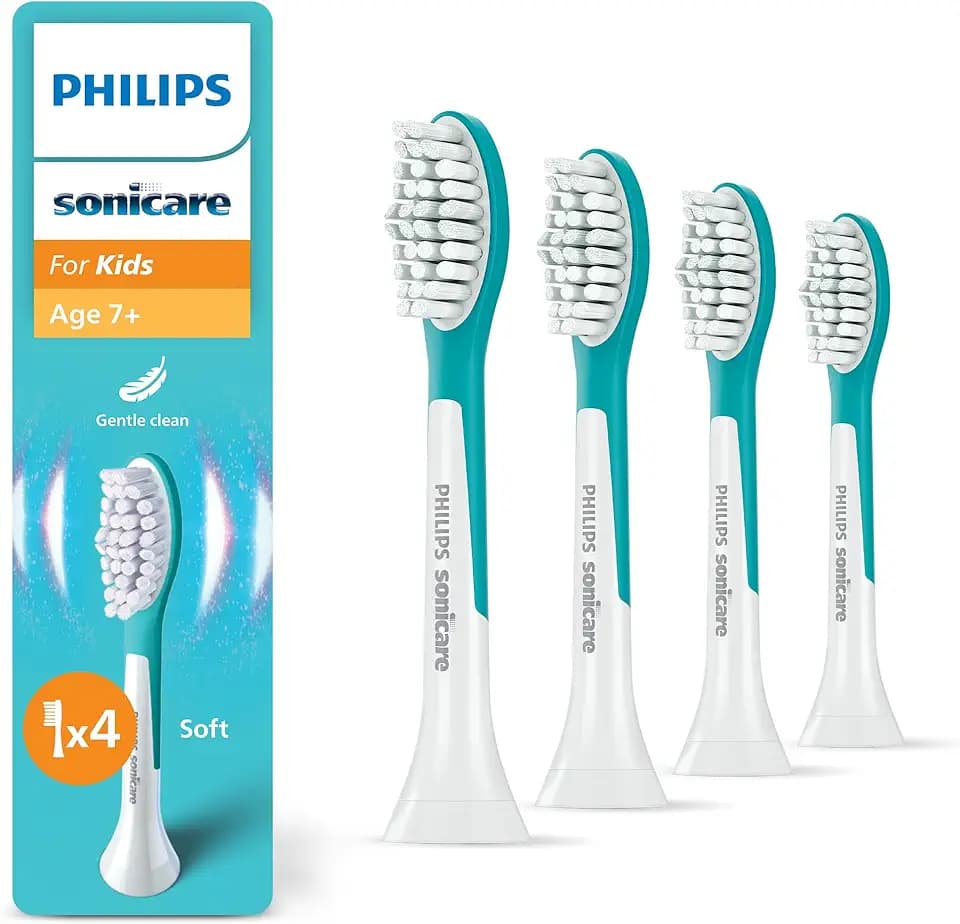Philips Sonicare For Kids, Original Ersatzbürstenköpfe für Kinder ab 7 Jahren, 4er-Pack, HX6044/90