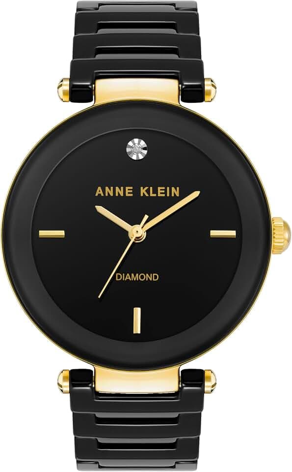 Anne Klein Women's Genuine Diamond Dial Ceramic Bracelet Watch