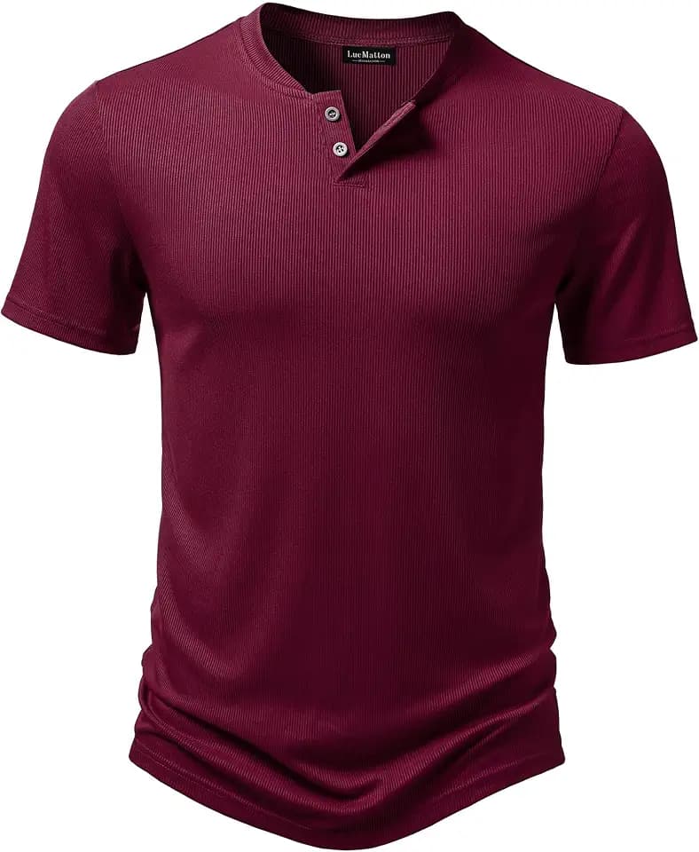 LucMatton Men's Fitted Stretch Short Sleeve T Shirt