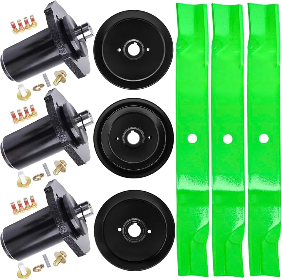 60" Mower Deck Rebuild Kit Fit for Gravely Pro-Turn 160 360 560 660 Lawn Mower Includes 3 Spindles 58810800 3 Blades 09081200 3 Pulleys 07340400 59211500 59211500
