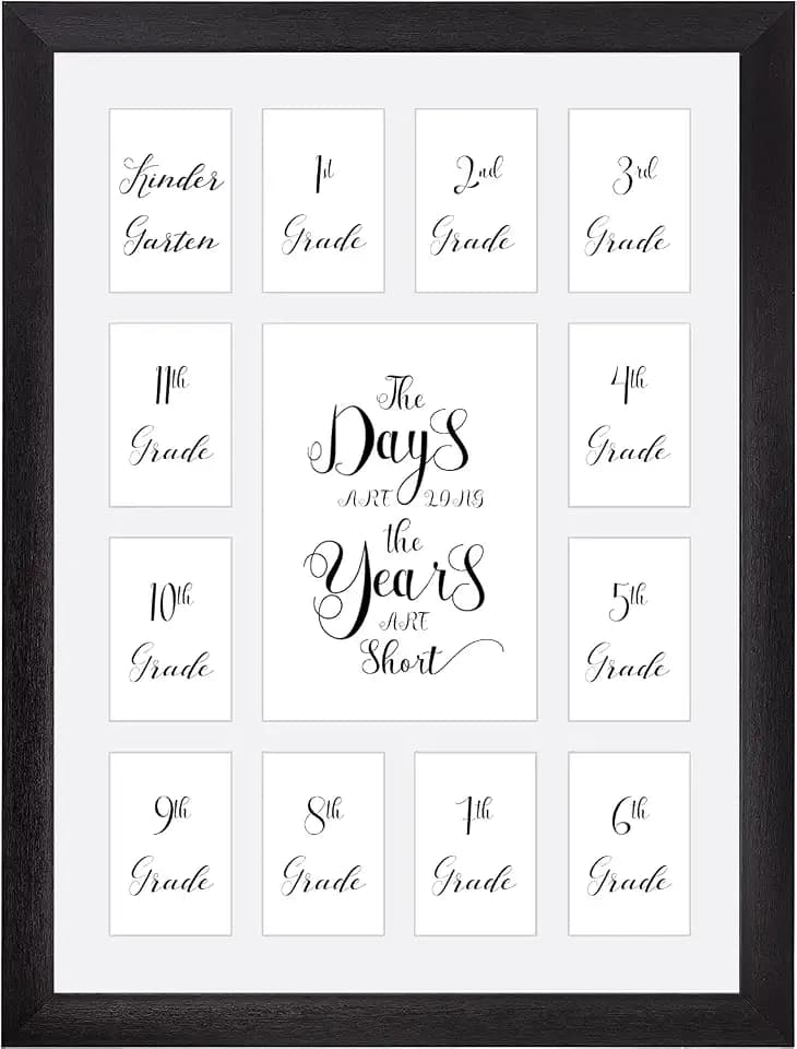 School Year Picture Frame Pre K-12, White