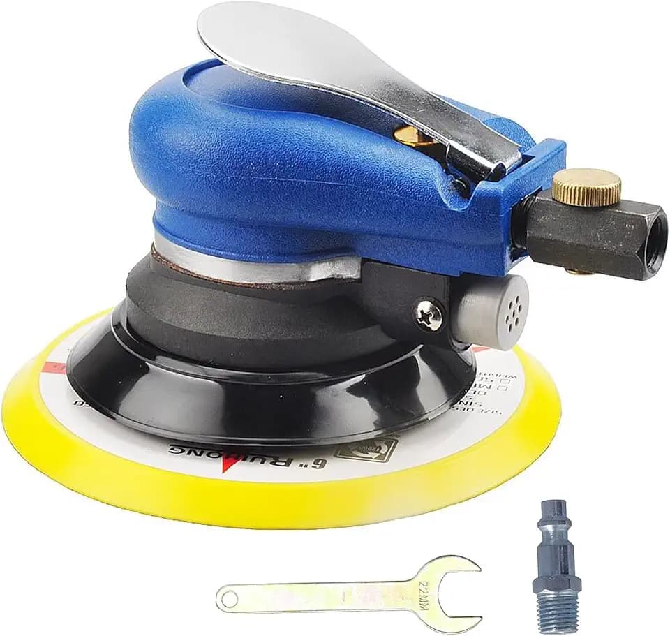 Druckluft Schleifer 5", AT-980 Exzenterschleifer Schleifmaschine, Pneumatische Exzenter Poliermaschine, Luftschleifer Handflächenschleifer,Luft Schleifgerät zum Polieren,Schleifen von Holz Auto Metall