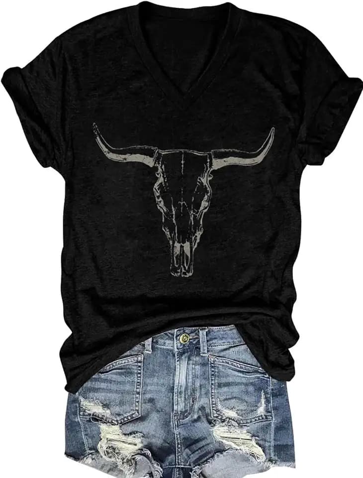 Women's T-Shirts V-Neck Dragonfly Tee Cute Summer Graphic Shirts Vintage Boho Flowers Short Sleeve T Shirt