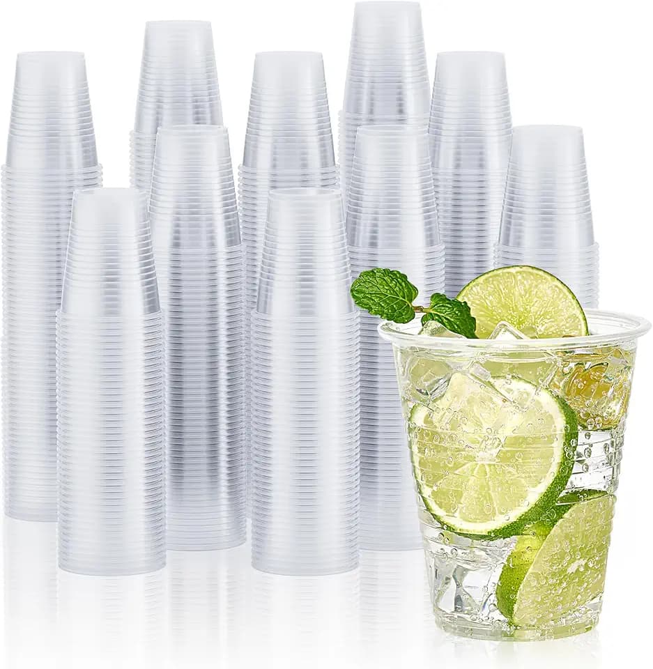 Vplus 2000 Pack 12 OZ Clear Disposable Plastic Drinking Cups for Business