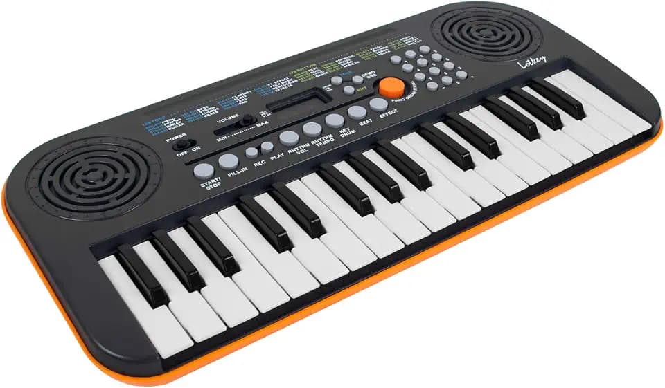 Kmise Mini Keyboard Piano 32 Key Small Portable Digital Electronic Keyboard with 30 Demo Songs Musical Gift for Beginners Kids(No Power Cord Included)