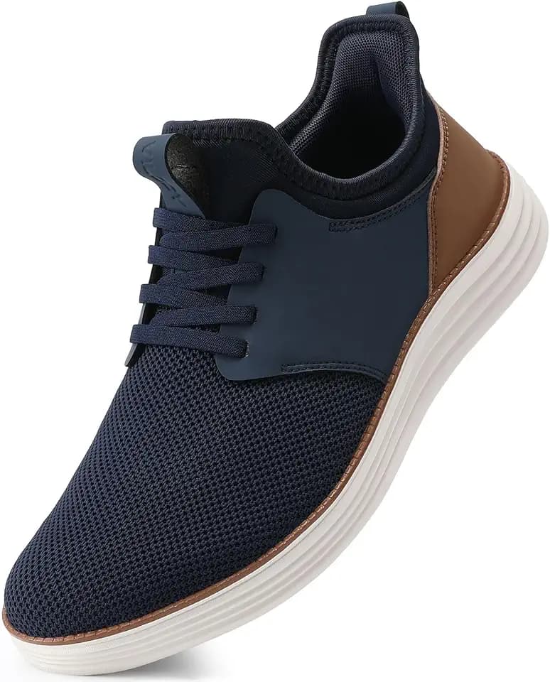 VILOCY Mens Slip On Casual Dress Shoes Hands Free Fashion Sneakers Mesh Tennis Walking Work Shoes Comfortable Breathable Lightweight Non Slip
