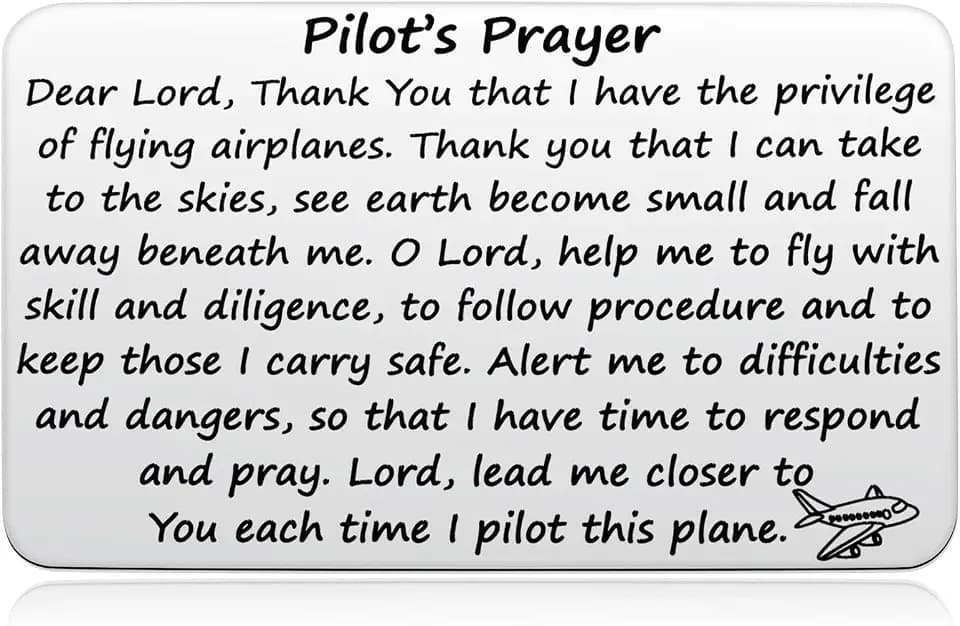 Aesnefe Pilot’s Prayer Wallet Card for Pilot Boyfriend, Aviation Gifts for Pilot Graduation, Future Pilot Gift for New Pilot, Pilot Birthday Jewelry for Him Dad