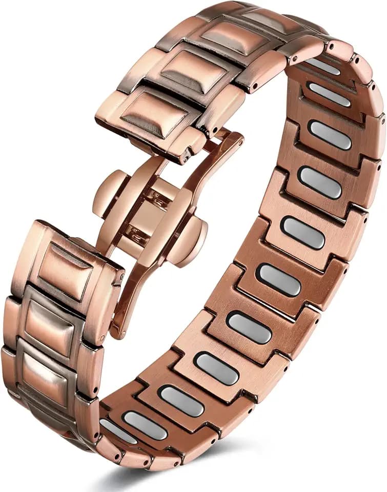 Feraco Pure Copper Bracelets for Men,Magnetic Therapy Magnet Bracelets