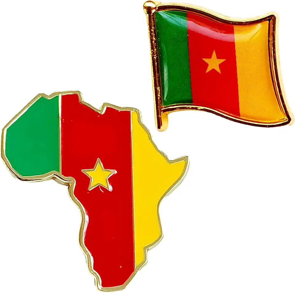 2 Pack African Shape Country Lapel Pin Badge + Flag brooch | African Emblem | Button Souvenir Cultural Pride