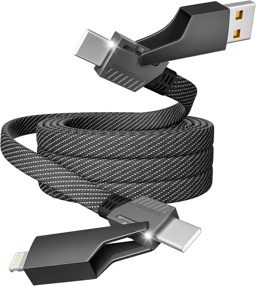 4 in 1 Charging Cable Fast Charging 65W with E-Mark Chip, Carplay