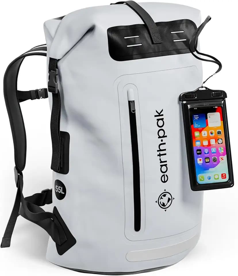 Wasserdichter Rucksack 55L - Rolltop Dry Bag - Kajak Angeln - Damen Herren