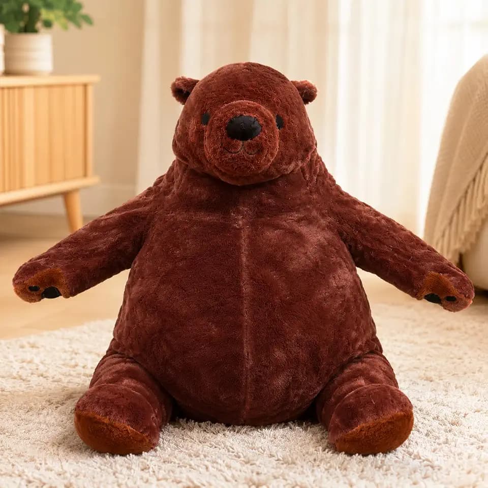 Djungelskog Bear Giant Simulation Bear 31.5 in – Huge Cuddly 2.6 ft Brown Teddy Bear Stuffed Animal Plush Doll for Home Decoration, Valentine's Day or Birthday Gift