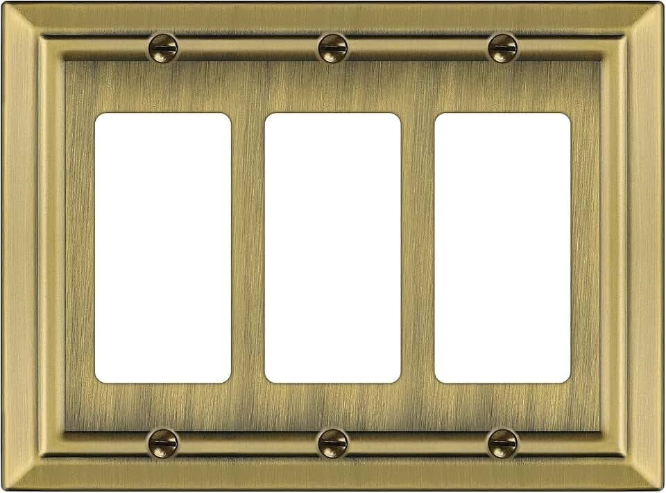Metal Wall Plate for Electrical Outlets, Applicable to Triple Decoretor