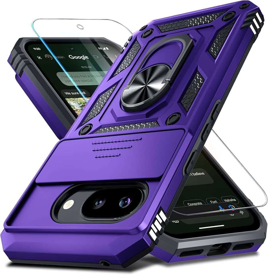 for Google Pixel 10A Case Built in Slide Camera Cover,Purple