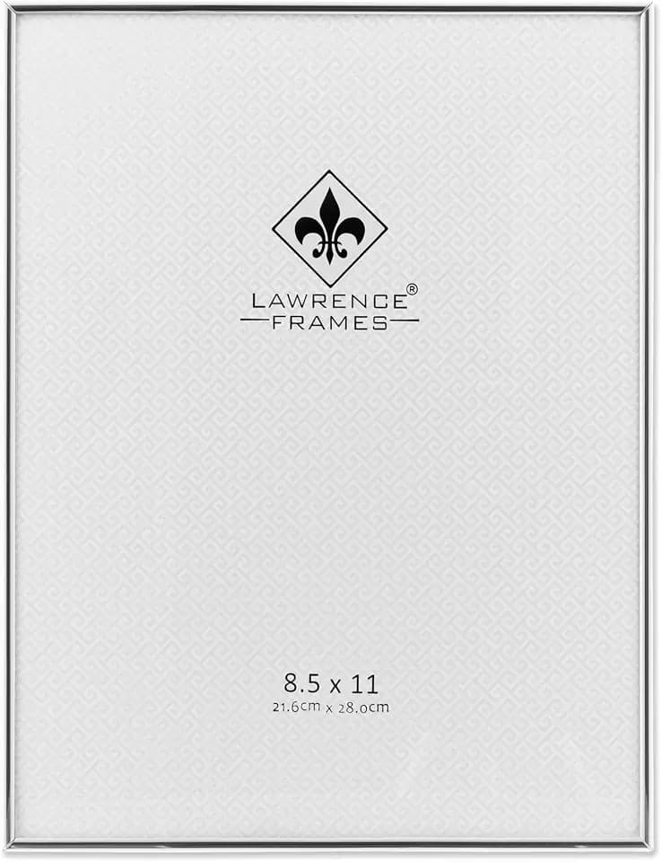 Lawrence Frames Simply Metal Picture Frame, 8.5 by 11-Inch, Silver