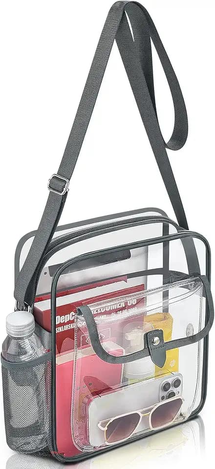 SPODEARS Clear Crossbody Bag for Stadium with Bottle Holder